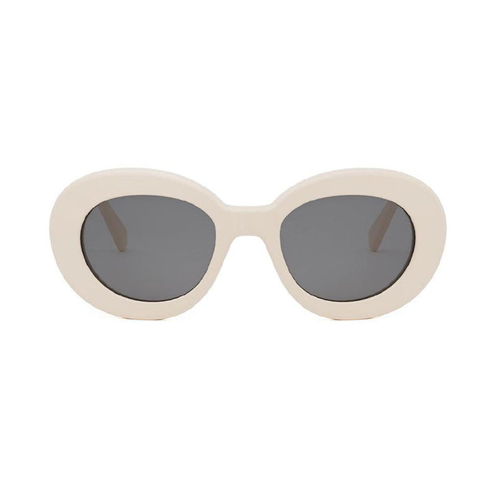 Celine Sunglasses Square Full Rim, Shiny White Frame and Grey Lens CL40312U25A