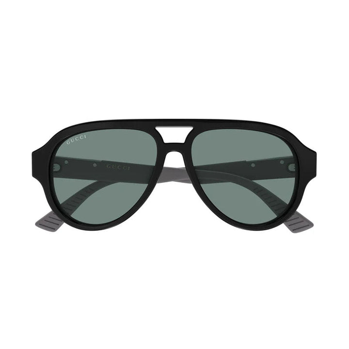 Gucci Sunglasses Aviator Full Rim, Black Frame And Green Lens