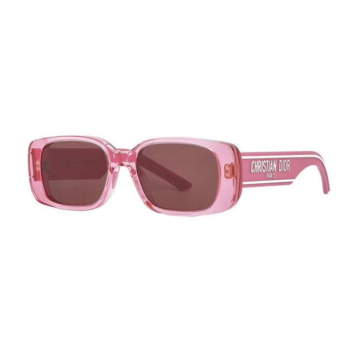 Dior Sunglasses Rectangle Full Rim, Translucent Fuchsia Frame and Bordeaux Lens WILDIORS2U28B0
