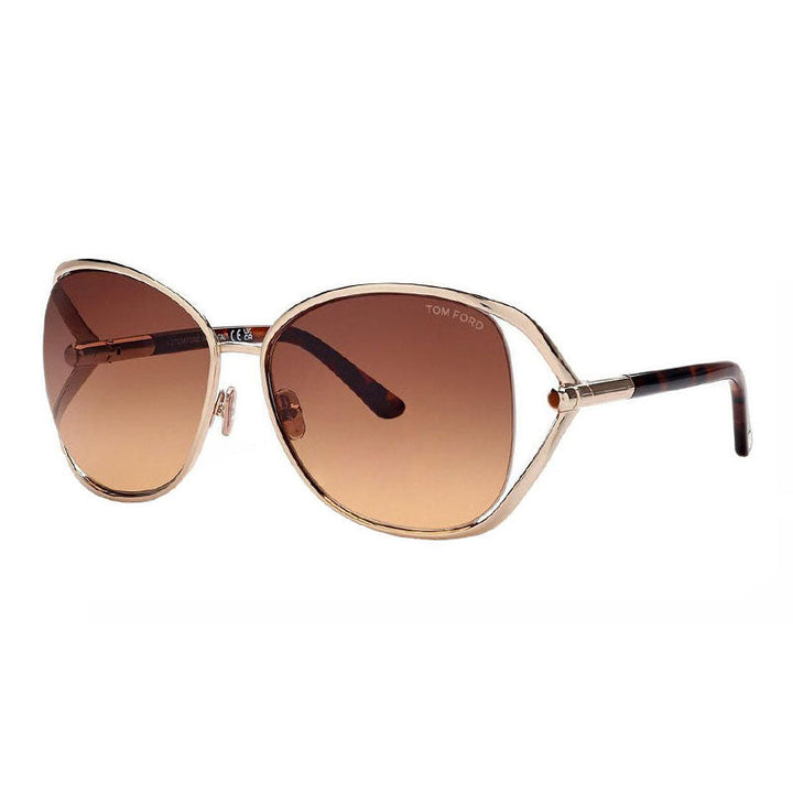 Tom Ford Butterfly Full Rim, with a Shiny Rose Gold frame and Brown Gradient lens.