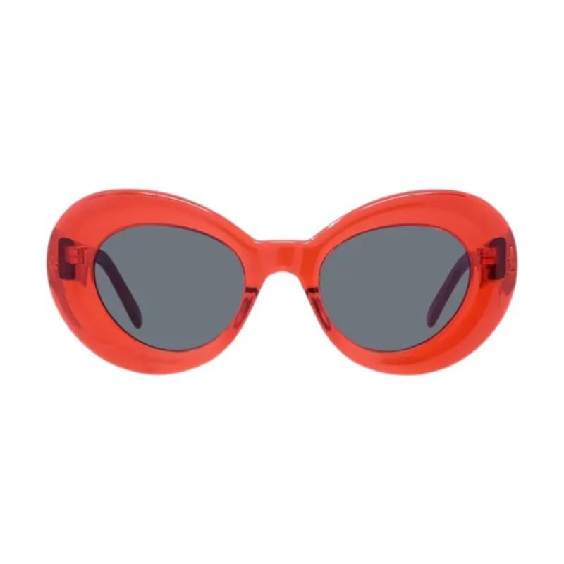Loewe Sunglasses Butterfly Full Rim, Shiny Transparent Red Frame And Blue Lens Lw40112I66V