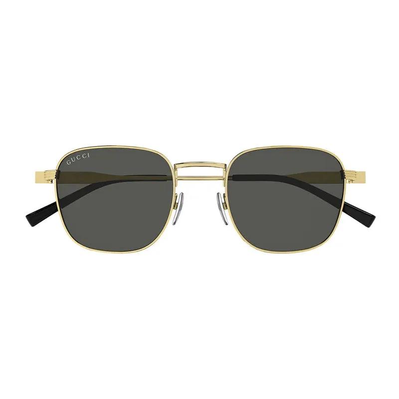 Gucci Sunglasses Square Full Rim, Gold Frame And Grey Lens Gg1876S001