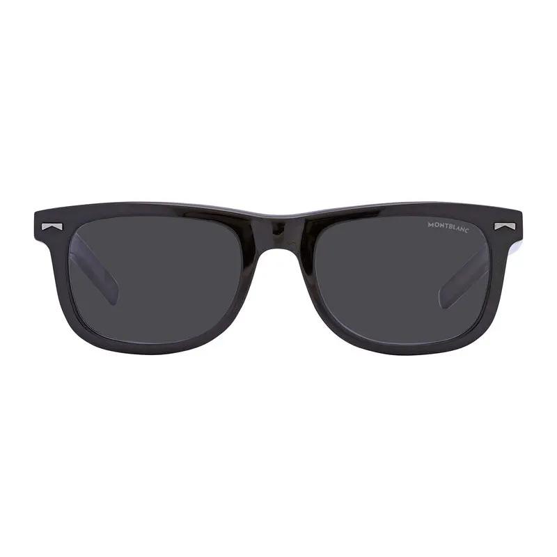 Montblanc Sunglasses Square Full Rim, Black Frame And Smoke Lens