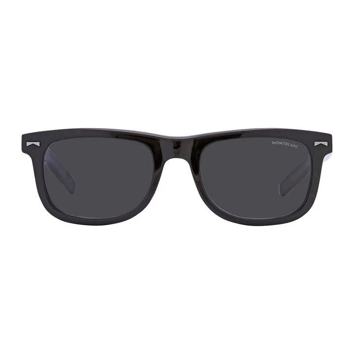 Montblanc Sunglasses Square Full Rim, Black Frame And Smoke Lens