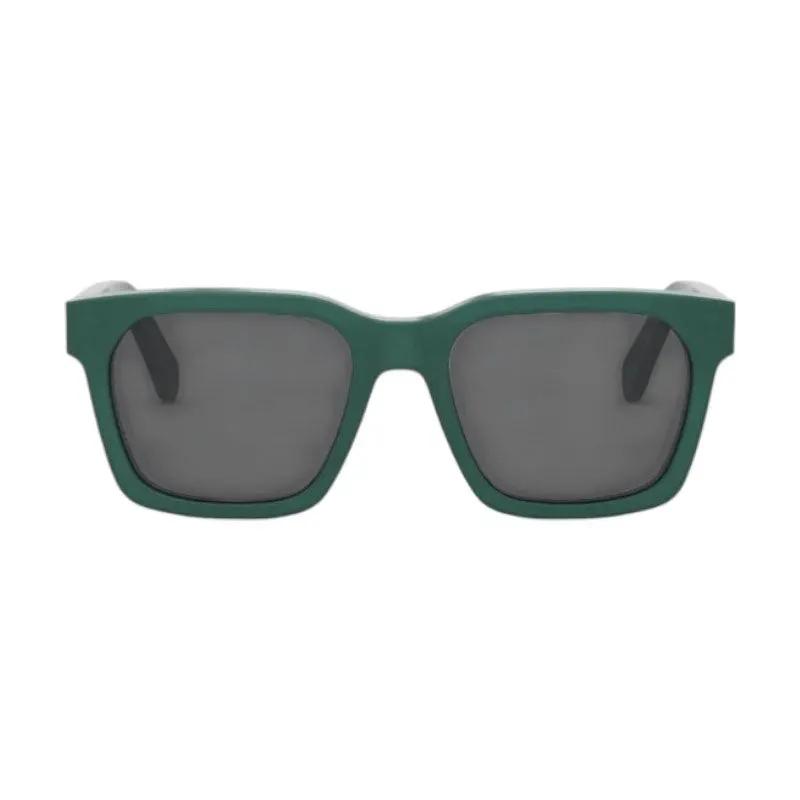 Celine Sunglasses Square Full Rim, Glossy Green Frame And Grey Lens Cl40248I96A