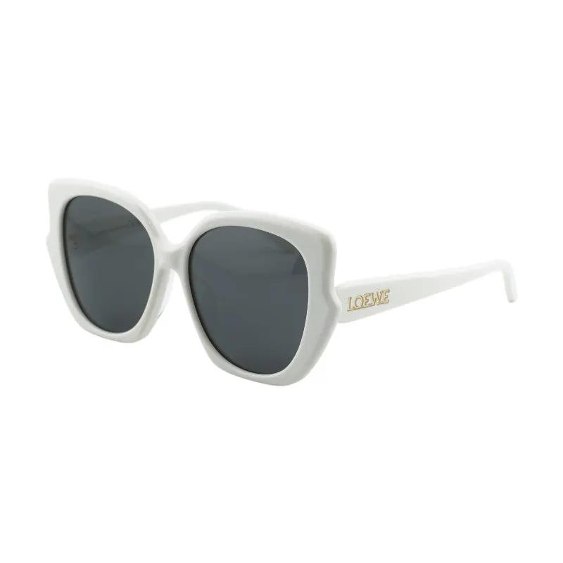 Loewe Sunglasses Cat Eye Full Rim, Ivory Frame And Smoke Lens Lw40133F25A