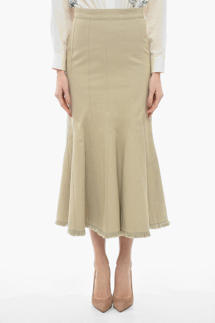 Max Mara ACCIAIO Flared Skirt with Raw Hem