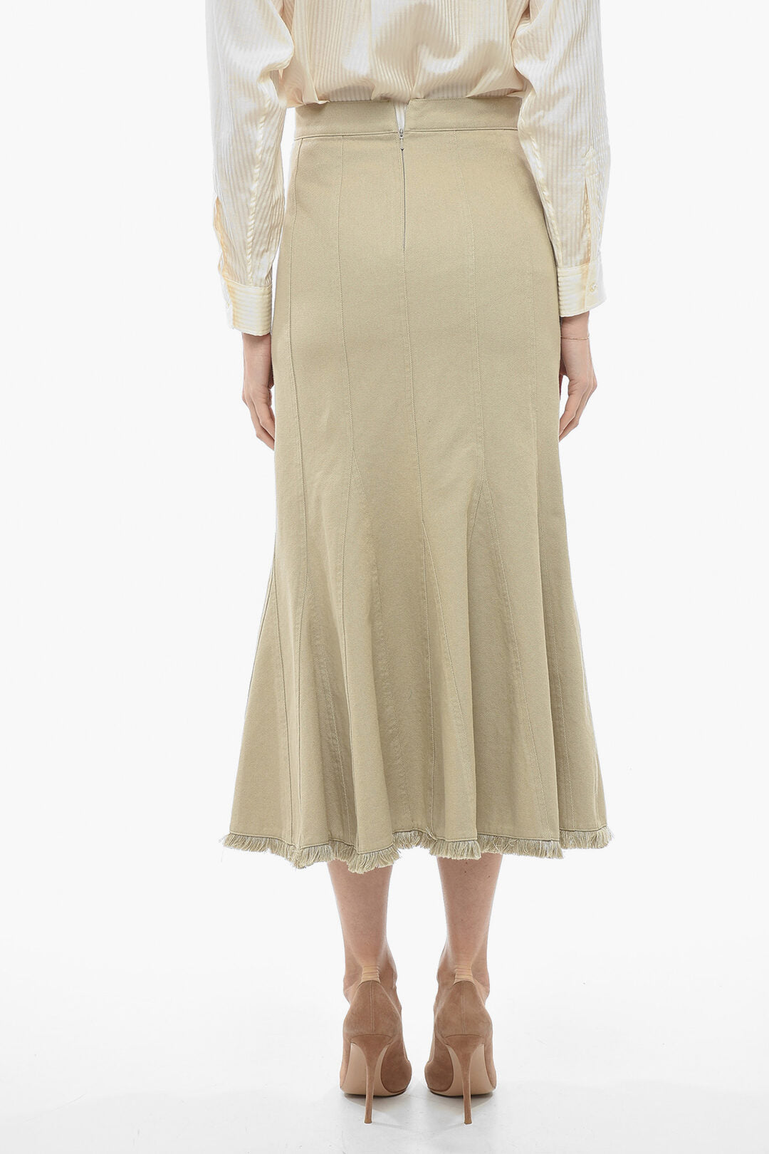 Max Mara ACCIAIO Flared Skirt with Raw Hem