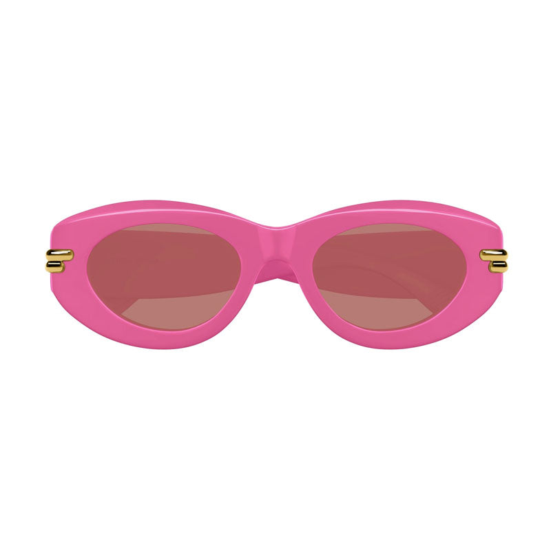 Bottega Veneta Sunglasses Cat Eye Full Rim, Shiny Fuchsia Frame and Red Lens BV1322S004