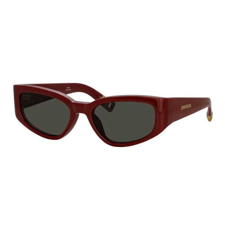 Jacquemus Sample Sale | Jacquemus Sunglasses Cat Eye Full Rim, Burgundy Frame And Grey Lens Jac/5C3 - Cat Eye Sunglasses | Designer outlet