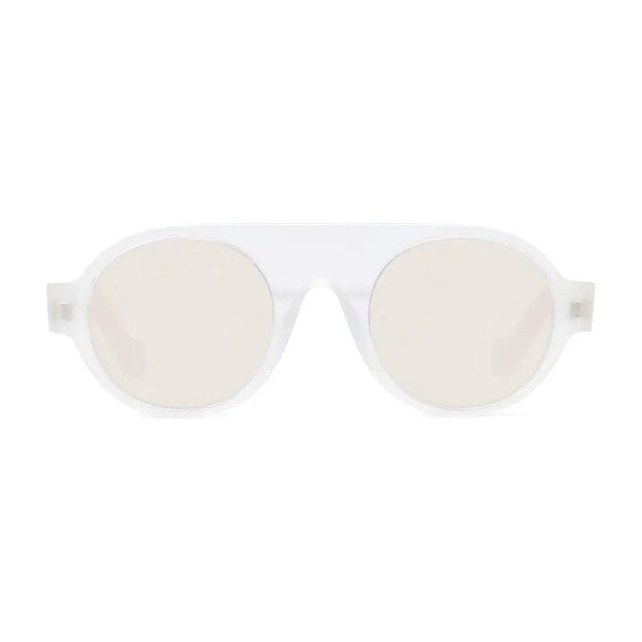 Loewe Sunglasses Round Full Rim, White Frame And Brown Lens Lw40020F21E