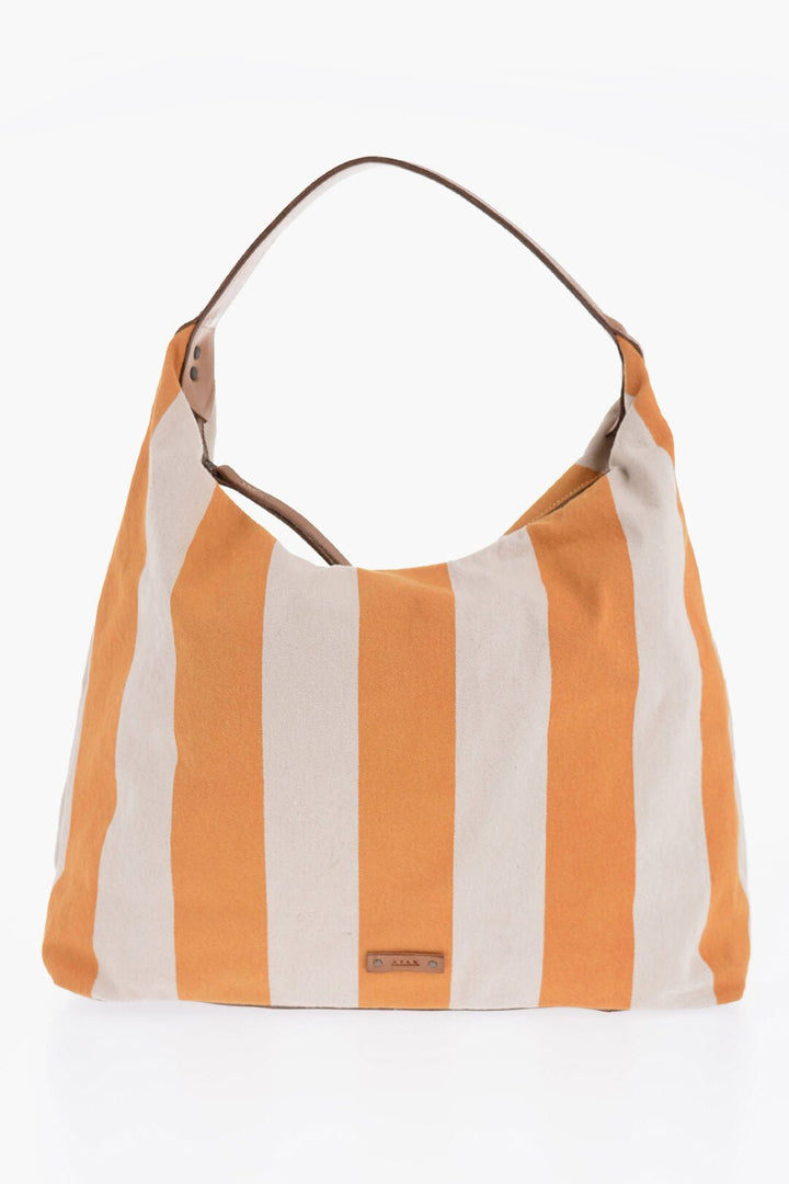 Other - Afar Striped Cotton Hobo Bag With Leather Details - GC120231200112 - Ask Me Wear