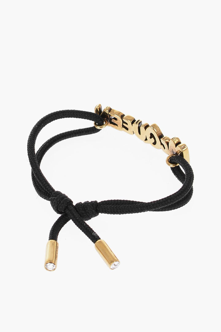 Other - Alexander McQueen Adjustable Rope GRAFFITI Bracelet with Golden Effect Logo - 8107729403 - Ask Me Wear