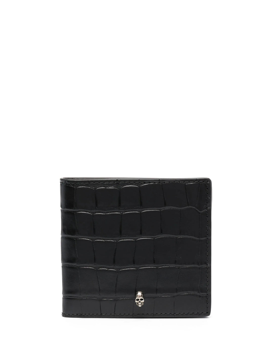 Accessories - ALEXANDER MCQUEEN Croc Effect Skull Wallet Black - One Size - 649202DZTIY1000_O/S - Ask Me Wear