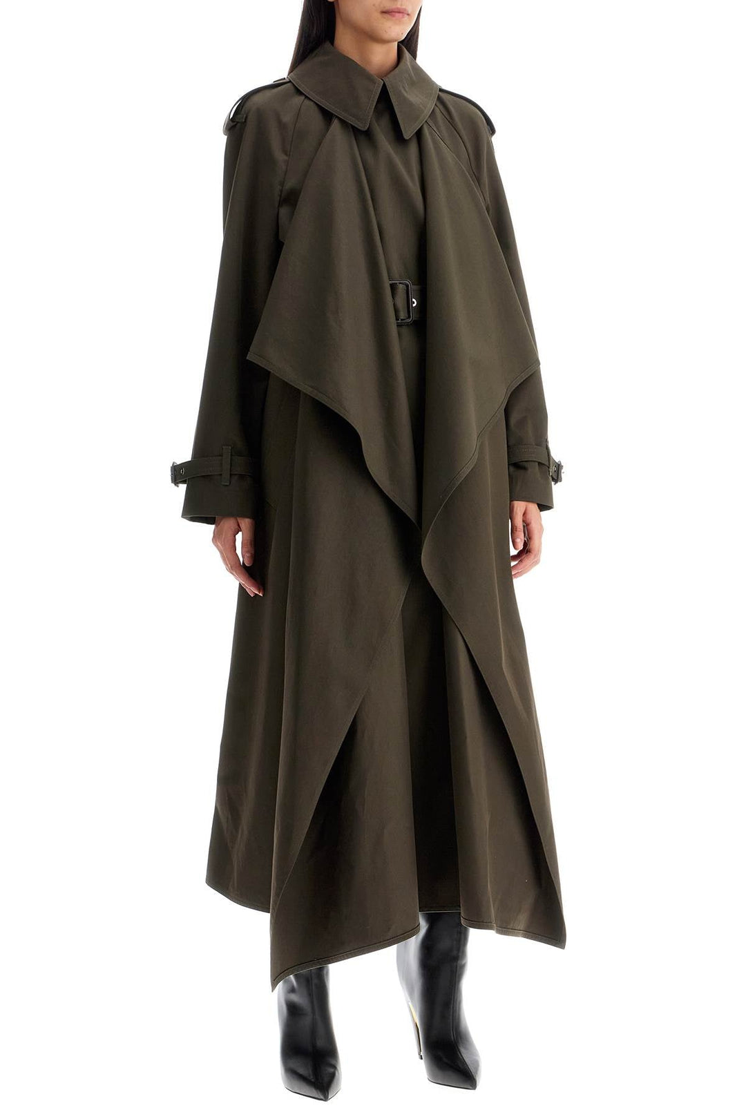 Clothing - Alexander Mcqueen Double - Breasted Trench Coat With Draped - 242527DCA000001 - 3040 - 40 - Ask Me Wear