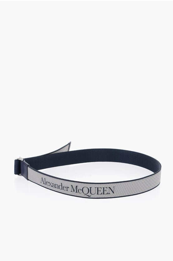 Accessories - Belts - Alexander McQueen Fabric Belt with Leather Details 40mm - 8108067447 - Ask Me Wear