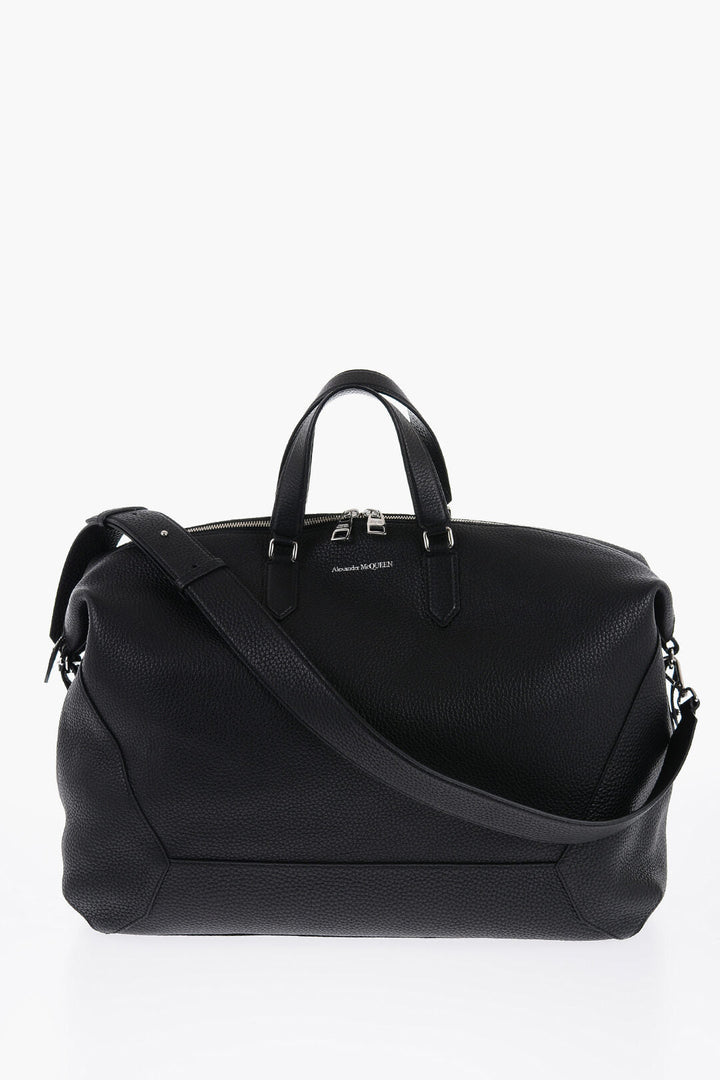 Bags - Alexander McQueen Grained Leather Duffle Bag with Removable Shoulder Strap - GC120240600727 - Ask Me Wear