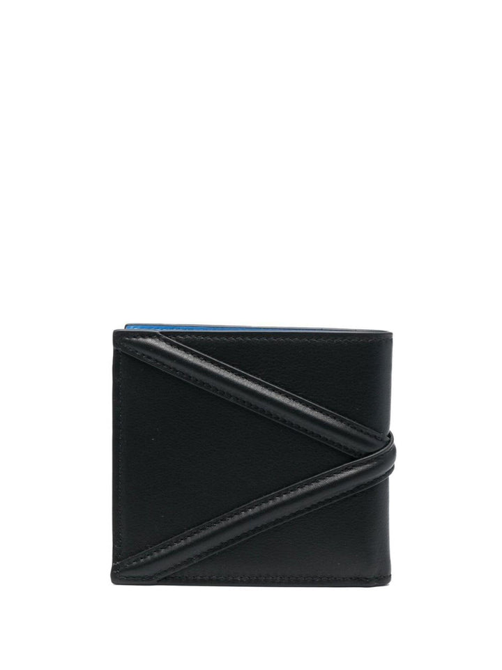 Accessories - ALEXANDER MCQUEEN Harness Calf Leather Wallet Black/Blue - One Size - 7263201AAD01000_O/S - Ask Me Wear