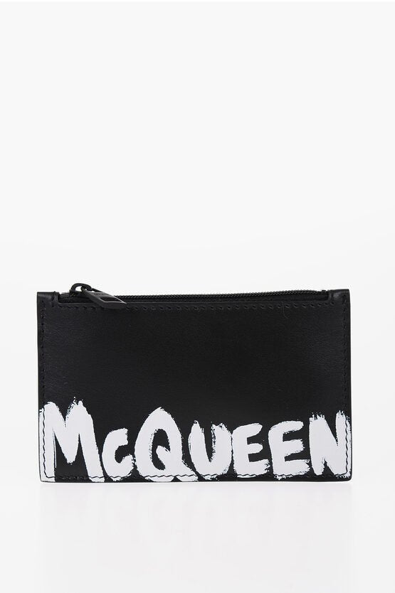 Accessories - Wallets & Card Holders - Alexander McQueen Leather Card Holder With Front - Logo - 8102370903 - Ask Me Wear