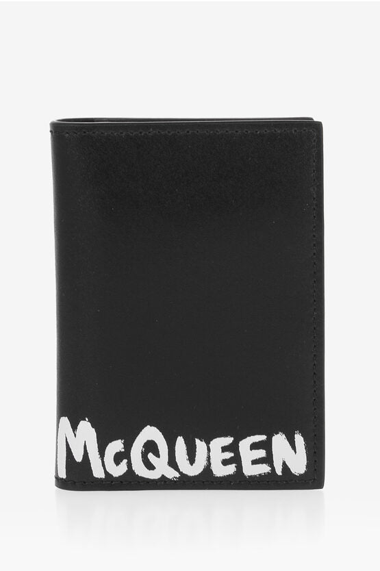 Accessories - Wallets & Card Holders - Alexander McQueen Leather Card Holder with Logo - GC120240600373 - Ask Me Wear