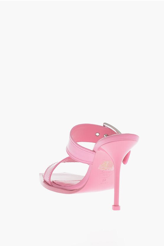 Shoes - Alexander McQueen Leather Sandals With Buckles Heel 10 cm - 000332782881 - Ask Me Wear