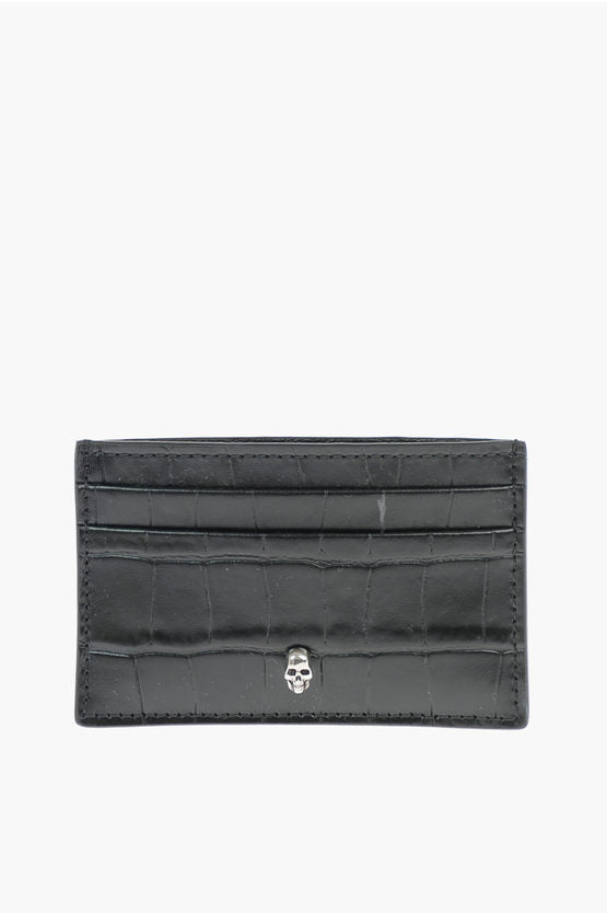 Accessories - Wallets & Card Holders - Alexander McQueen Leather SKULL Card Holder with Logo - 9000841622 - Ask Me Wear