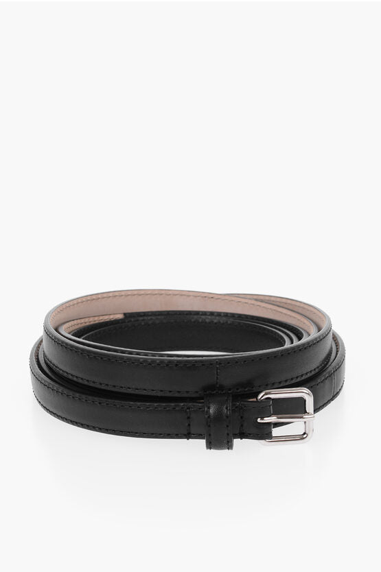 Accessories - Belts - Alexander McQueen Leather Slim Fit Belt - GC120240600362 - Ask Me Wear