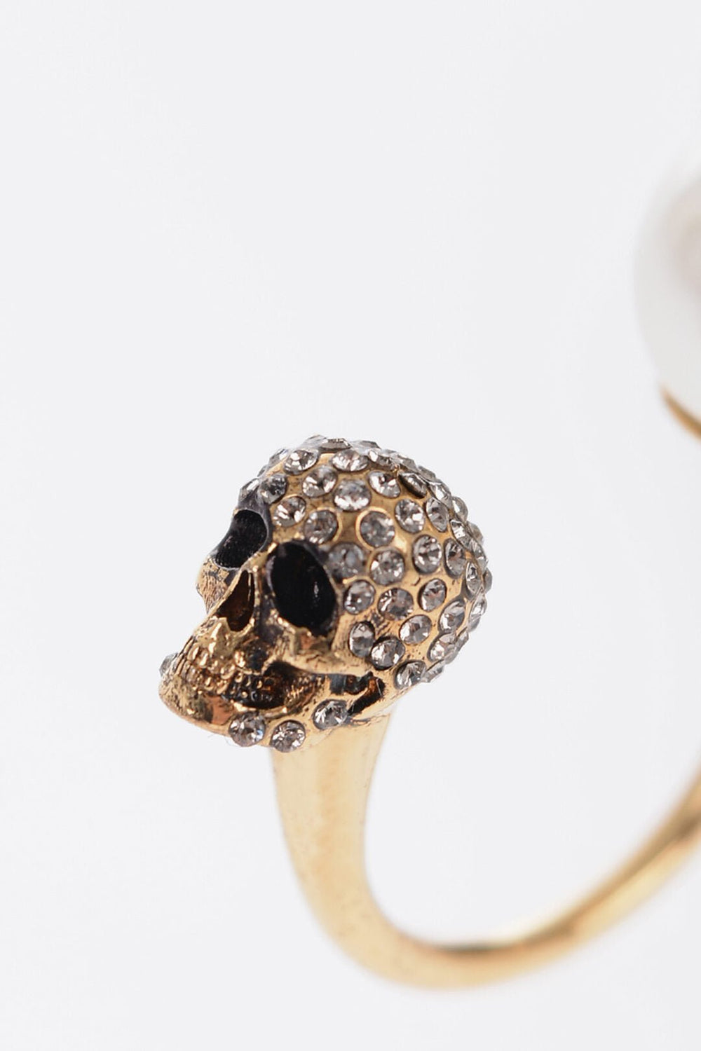 Other - Alexander McQueen Maxi Beaded Double Ring with Skull Embellished Rhinestones - 8128477871 - Ask Me Wear