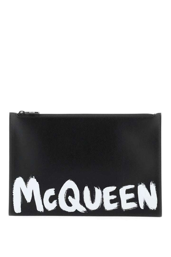 Bags - Alexander Mcqueen 'mcqueen Graffiti' Leather Flat Pouch - 232527FAV000002 - 1070 - os - Ask Me Wear