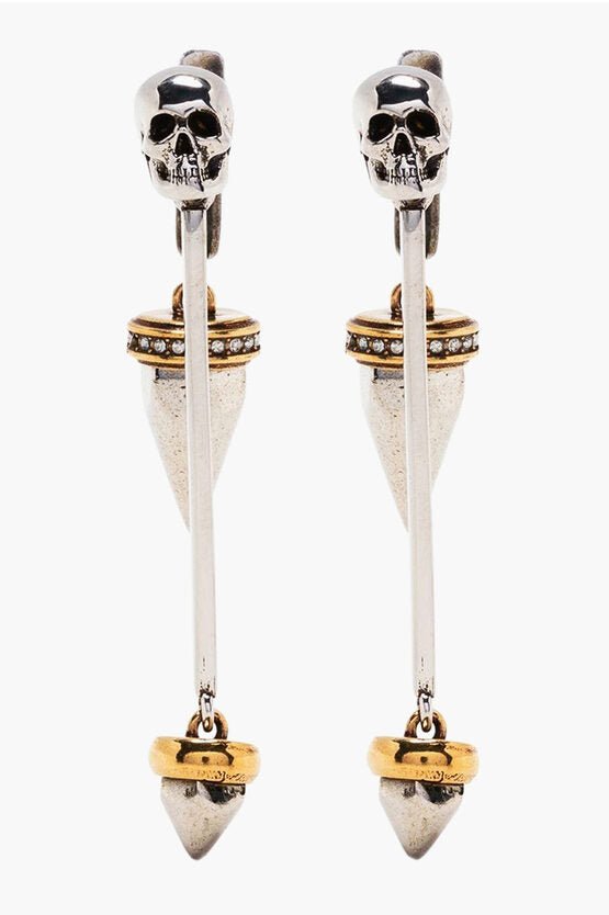 Earrings - Alexander McQueen Metal PUNK STUD Earrings with Pendant - 8110628880 - Ask Me Wear