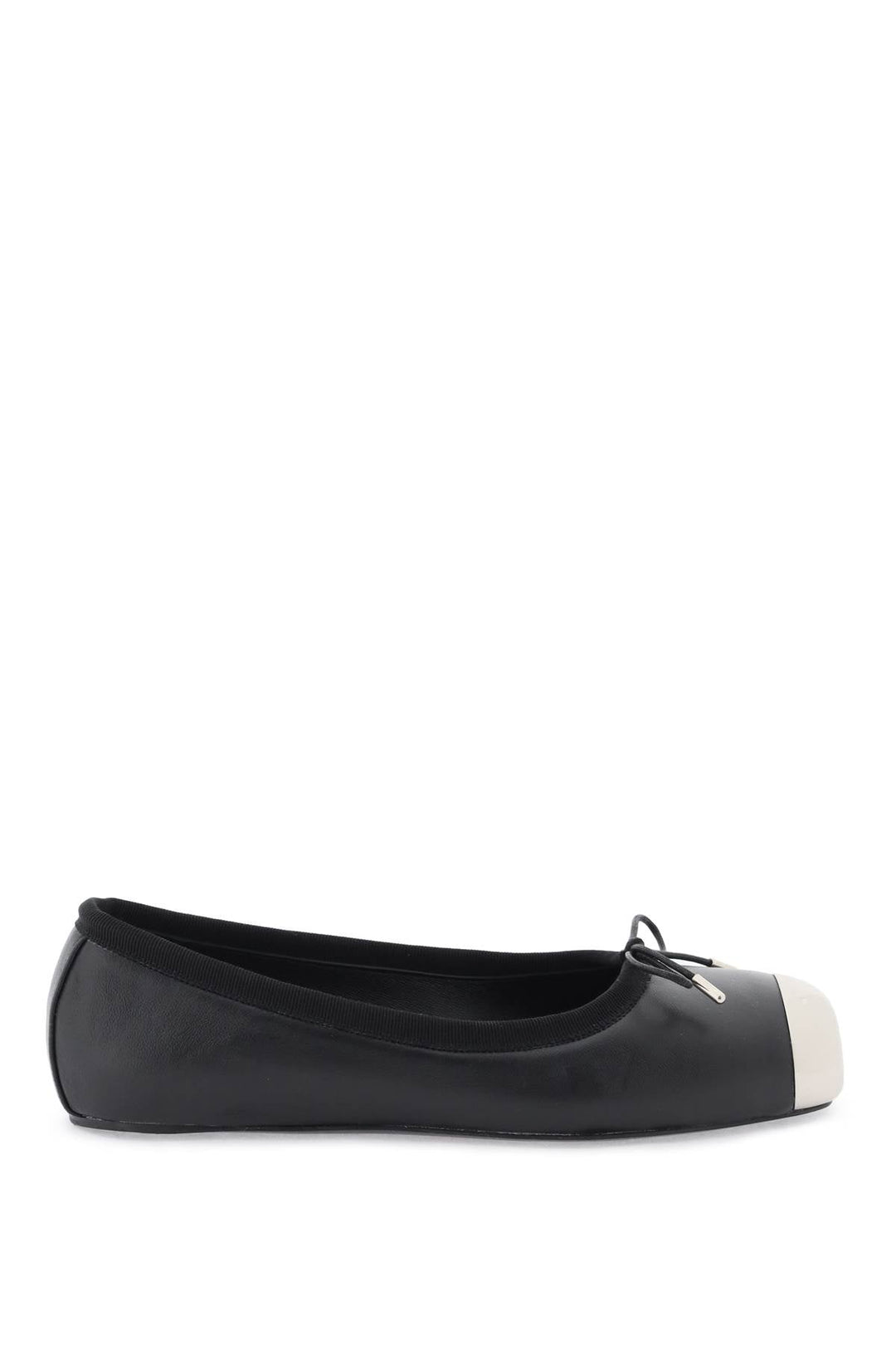 Shoes - Alexander Mcqueen Nappa Leather Ballet Flats With Metallic Toe - 232527NFL000001 - 1081B - 36 - Ask Me Wear