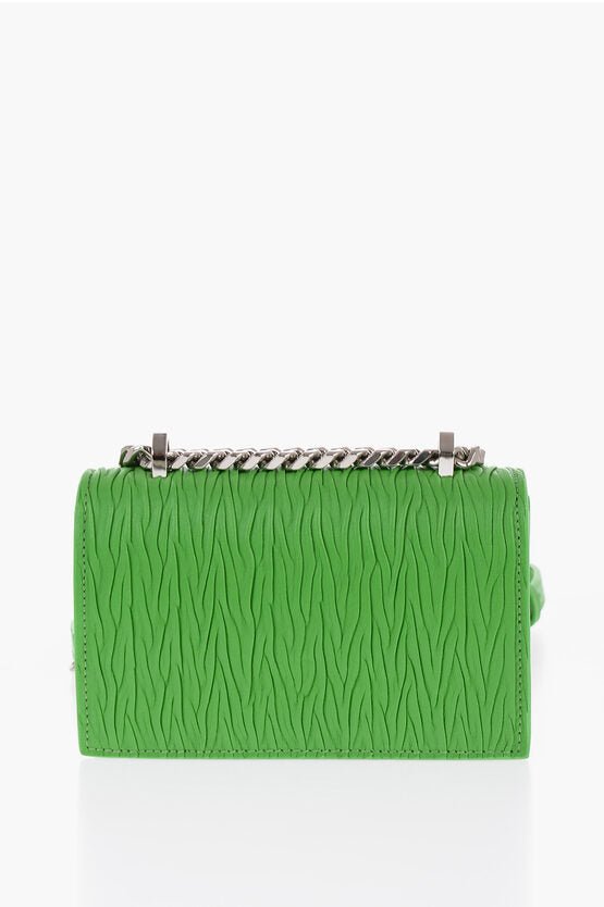 Bags - Alexander McQueen Pleated Leather FOUR RING Bag with Chain - GC120240600781 - Ask Me Wear