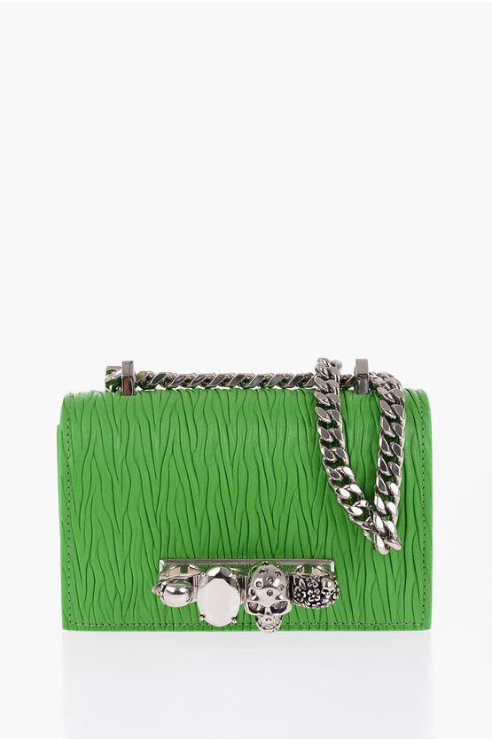 Bags - Alexander McQueen Pleated Leather FOUR RING Bag with Chain - GC120240600786 - Ask Me Wear