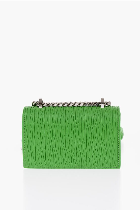 Bags - Alexander McQueen Pleated Leather FOUR RING Bag with Chain - GC120240600786 - Ask Me Wear