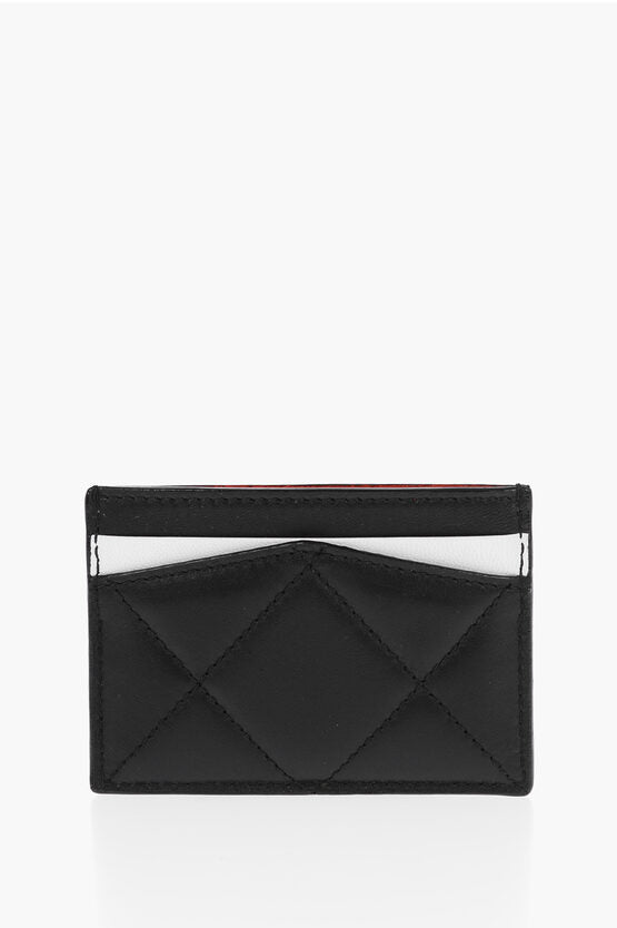 Accessories - Wallets & Card Holders - Alexander McQueen Quilted Leather Card Holder with Printed Logo - 2000027281336 - Ask Me Wear