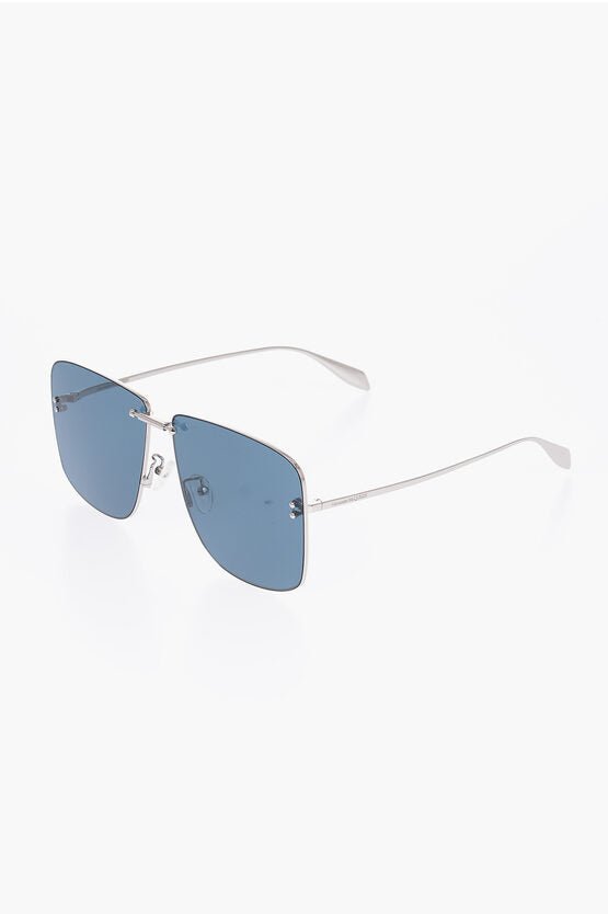 Accessories - Sunglasses - Alexander McQueen Rectangular Frame Sunglasses with Gradient Lens - 001386914786 - Ask Me Wear