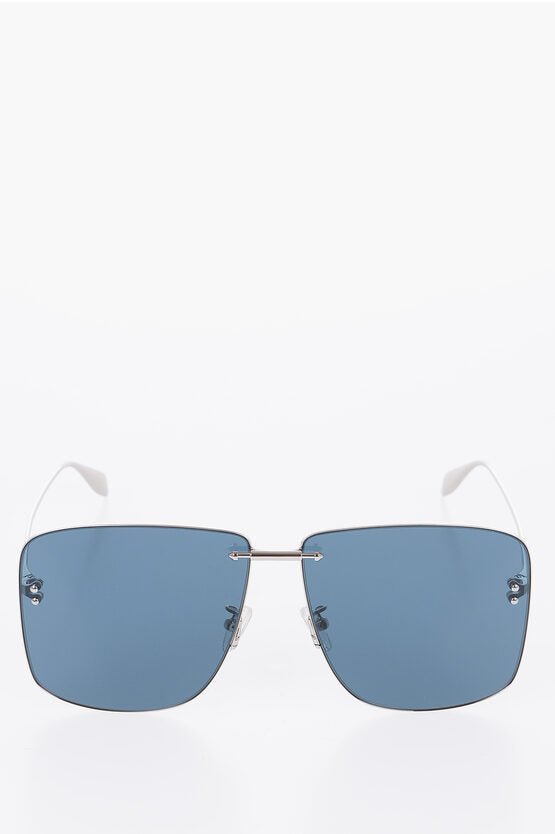 Accessories - Sunglasses - Alexander McQueen Rectangular Frame Sunglasses with Gradient Lens - 001386914786 - Ask Me Wear