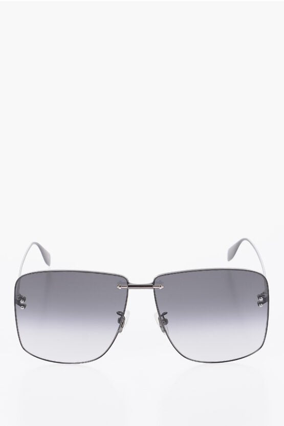 Accessories - Sunglasses - Alexander McQueen Rectangular Frame Sunglasses with Gradient Lens - 901275633281 - Ask Me Wear