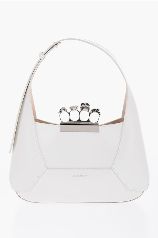 Bags - Alexander McQueen Saffiano Leather Hobo Bag with Jewellery Closure - GC120240600728 - Ask Me Wear