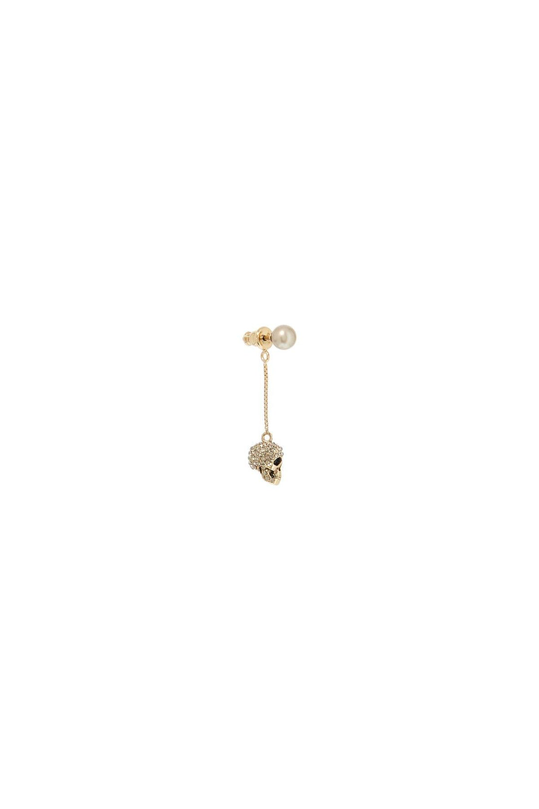 Earrings - Alexander Mcqueen Skull Earrings With Pavé And Chain - 242527AGL000002 - 2080 - os - Ask Me Wear