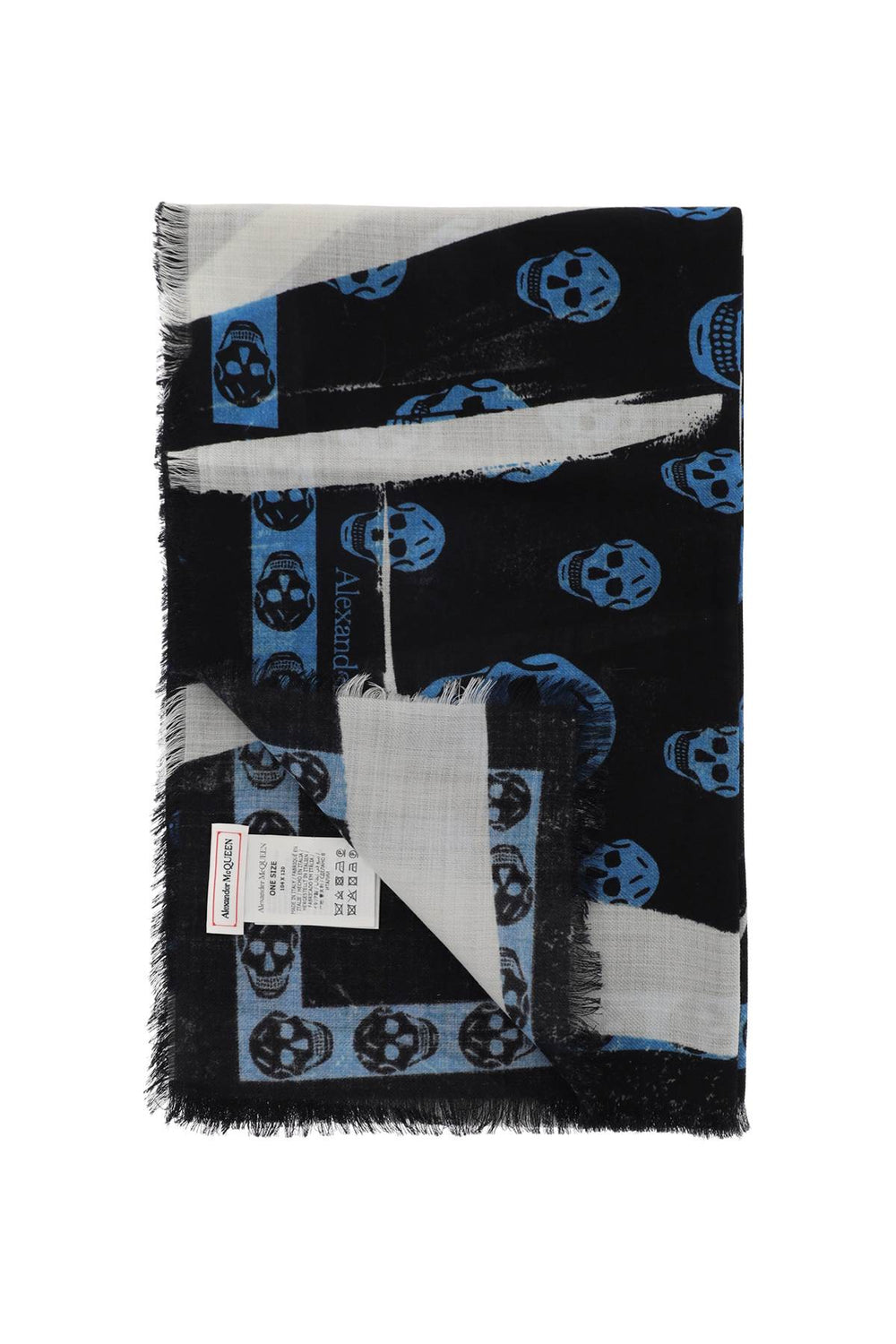 Clothing - Alexander Mcqueen Slashed Skull Scarf - 241527AFO000003 - 1046L - os - Ask Me Wear