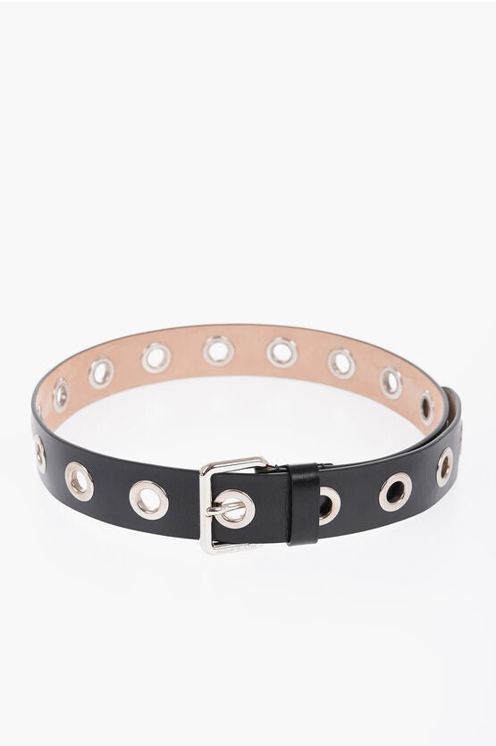 Accessories - Belts - Alexander McQueen Studded Leather Belt 40mm - 8112322885 - Ask Me Wear