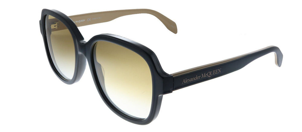 Alexander McQueenSunglasses - Alexander McQueen AM 300S 004 Square Acetate Black Sunglasses with Yellow Gradient Lens - AM_300S_004 - Ask Me Wear