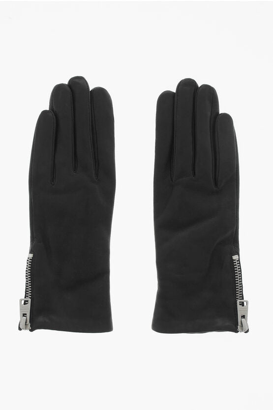 Accessories - Gloves - AllSaints Leather Glovers with Side Zip - 1200122254315 - Ask Me Wear