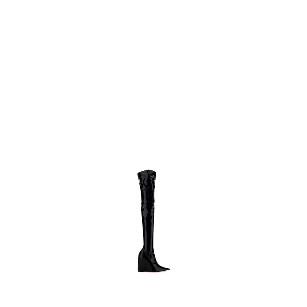 Amina Muaddi - Amina Muaddi Danielle high Boots - AM - DANIELLETHIGHHIGHBLACK - EU36.5/US6.5 - Ask Me Wear