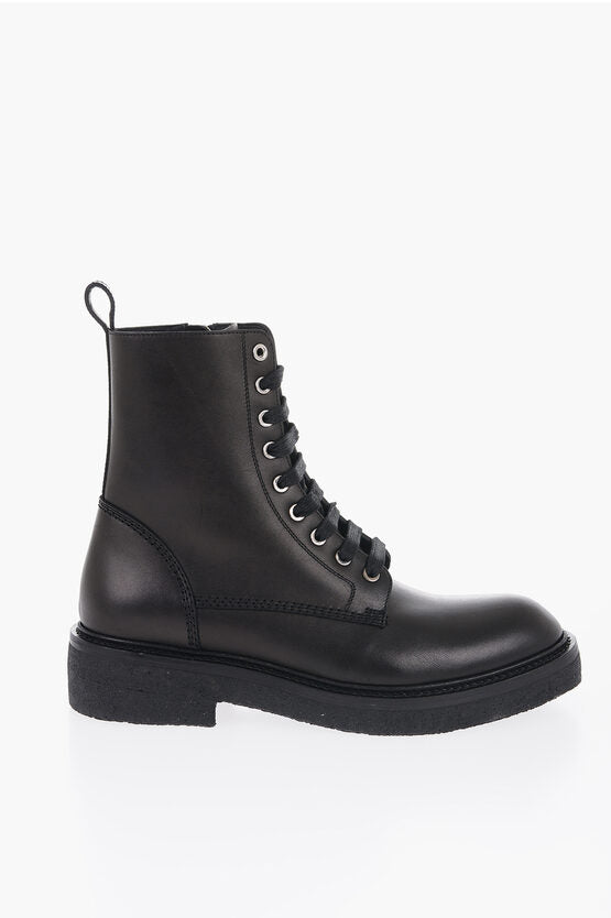 Shoes - Amiri Leather Combat Boots With Zip Closure - 191846188493 - Ask Me Wear