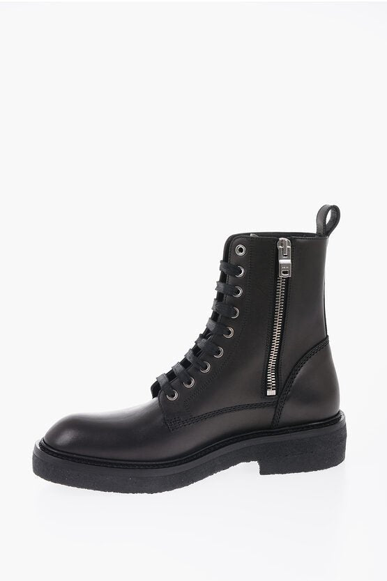 Shoes - Amiri Leather Combat Boots With Zip Closure - 191846188493 - Ask Me Wear