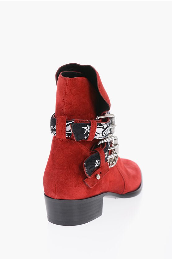 Shoes - Amiri Leather Suede BANDANA Boots With Chain And Straps - 191846225716 - Ask Me Wear