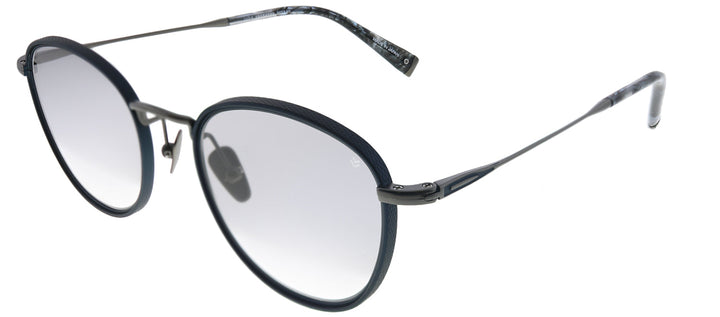 John Varvatos Troubadour JV V531 NGU Round Plastic Blue Sunglasses with Grey Gradient Lens