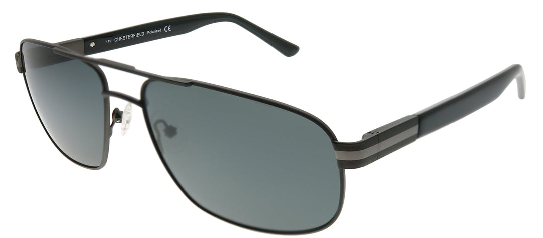 Chesterfield CH 05S 0R81 Aviator Metal Ruthenium/ Gunmetal Sunglasses with Grey Polarized Lens